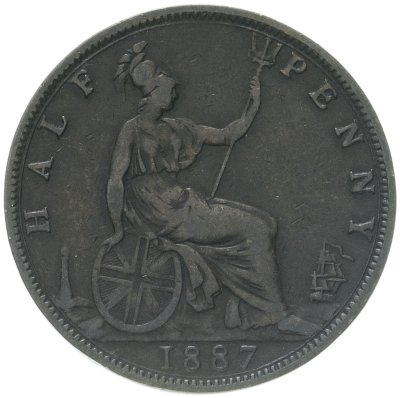 купить Великобритания 1/2 пенни 1887