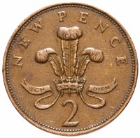 Купить Великобритания 2 новых пенса (new pence) 1971-1981 случайный год