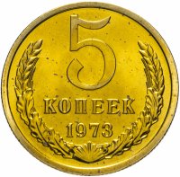 купить 5 копеек 1973 штемпельный блеск