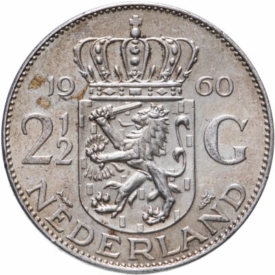 купить Нидерланды 2 1/2 гульдена (gulden) 1960