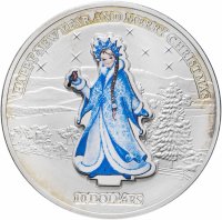 купить Науру 10 долларов 2008 "Новый год - Снегурочка" в футляре, с сертификатом