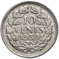 Купить Нидерланды 10 центов (cents) 1939