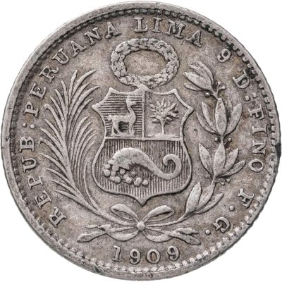 купить Перу 1 динеро (dinero) 1909