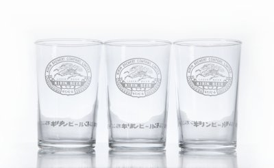 купить Набор из 3 стаканов "Kirin Brewery Company, Limited", стекло, деколь, Япония, 1990-2015 гг.