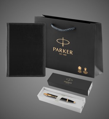 купить Подарочный набор: Ежедневник недатированный и Шариковая ручка Parker IM Metal, цвет: Black GT, Лаки и смолы: лак, латунь, 2026 г.