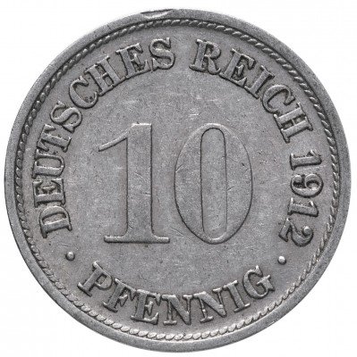 купить Германия 10 рейх пфеннигов 1912 "F"
