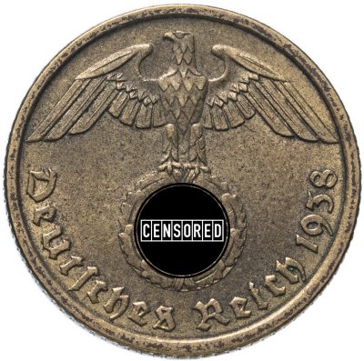 купить Германия (Третий Рейх) 10 рейхспфеннигов (reichspfennig) 1938, знак монетного двора: "G" - Карлсруэ