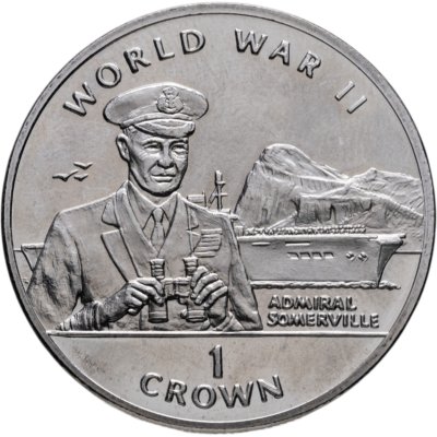купить Гибралтар 1 крона (crown) 1994 "Вторая Мировая война. Адмирал Сомервилл"