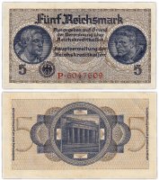купить Германия 5 рейхсмарок (reichsmark) 1940-1945 "Немецкие оккупационные территории"