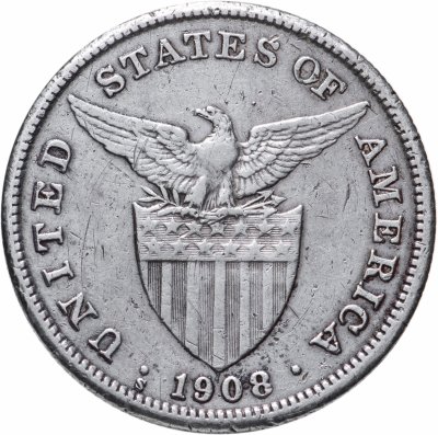 купить Филиппины 1 песо (peso) 1908 Знак монетного двора: "S" - Сан-Франциско