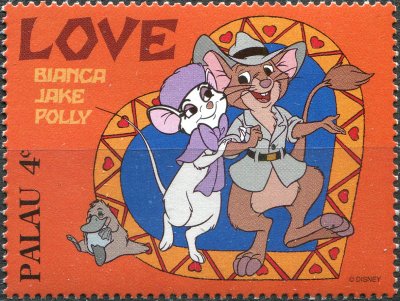 купить Палау Почтовая марка 1996 "Бьянка, Джейк и Полли (Спасатели из Подземелья)"
