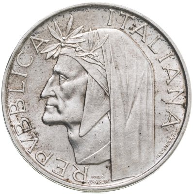 купить Италия 500 лир (lire) 1965 "700 лет со дня рождения Данте Алигьери"