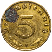купить Германия (Третий Рейх) 5 рейхспфеннигов 1939"А"