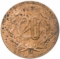 купить Мексика 20 сентаво (centavos) 1935