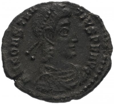 купить Римская Империя Констанций II 324–361 гг фоллис (реверс: воин поражает копьем всадника)