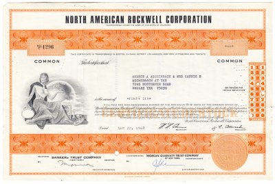 купить Акция США - North American Rockwell Corporation 1967 г.