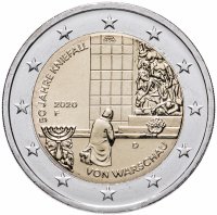 Купить Германия 2 евро 2020 F "50-летие коленопреклонения в Варшаве"