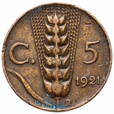 купить Италия 5 чентезимо (centesimi) 1921