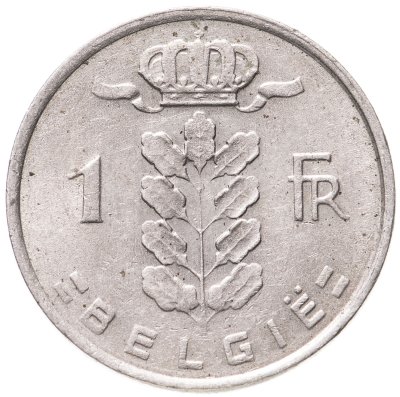 купить Бельгия 1 франк (franc) 1979 надпись на французском - "BELGIQUE"