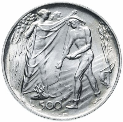 купить Сан-Марино 500 лир (lire) 1976 "12 лет введению системы социального обеспечения"
