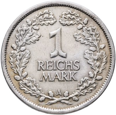 купить Германия 1 рейхсмарка (reichsmark) 1925, знак монетного двора "A" — Берлин
