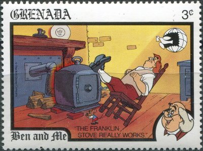 купить Гренада Почтовая марка 1989 ""Бен и я". Плита Франклина"
