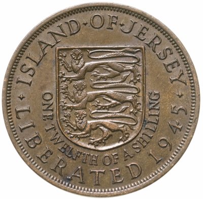 купить Остров Джерси 1/12 шиллинга (shilling) 1945 "Освобождение" королева Елизавета II (выпуск 1954 года)