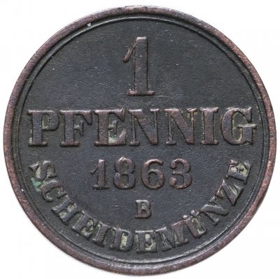 купить Германия, Королевство Ганновер 1 пфенниг 1863 В