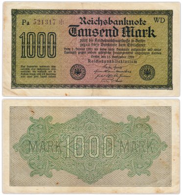 купить Германия 1000 марок 1922 Pick 76d(10)