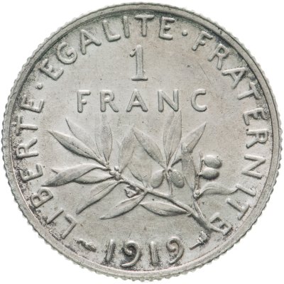 купить Франция 1 франк (franc) 1919