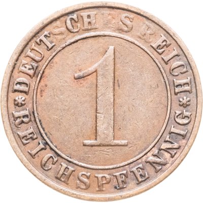 купить Германия 1 рейхспфенниг 1925, знак монетного двора "A" — Берлин