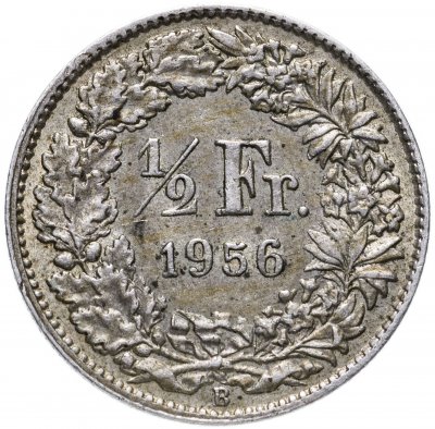 купить Швейцария 1/2 франка (franc) 1956
