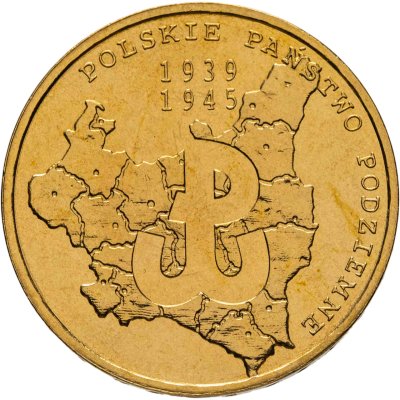 купить Польша 2 злотых (zlote) 2009 "70 лет польскому подпольному движению"