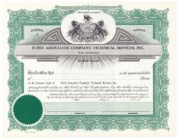 купить Акция США Furst Associates Complete Technical Services, Inc. (чистый бланк)