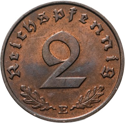 купить Германия (Третий Рейх) 2 рейхспфеннига "E" 1939