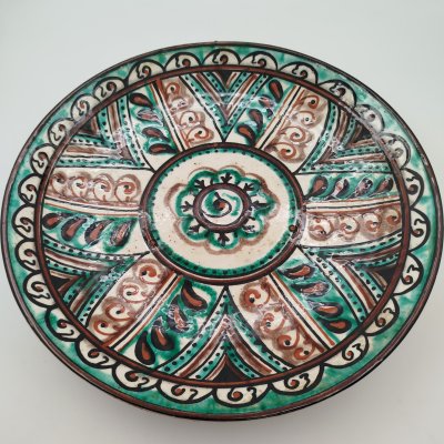 купить Блюдо сервировочное с флоральным декором (Косовская керамика), керамика, роспись, СССР, 1970-1990 гг.