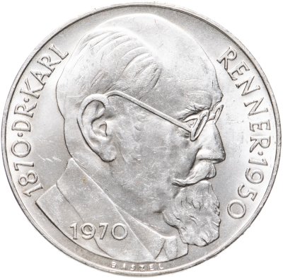 купить Австрия 50 шиллингов (shilling) 1970 100 лет со дня рождения Карла Реннера