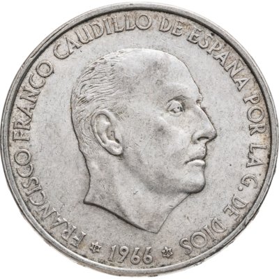 купить Испания 100 песет (pesetas) 1966 ("1966" внутри звезд)