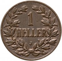 купить Германская Восточная Африка 1 геллер (heller) 1908 J