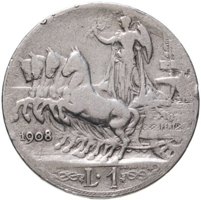 купить Италия 1 лира (lira) 1908