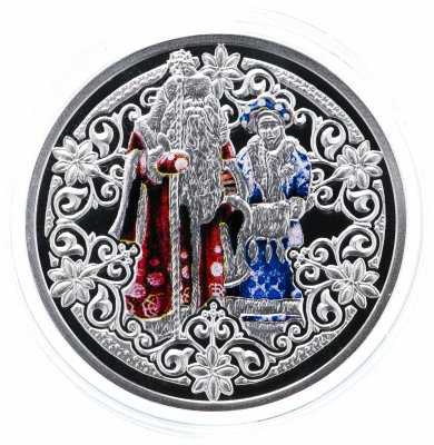 купить Ниуэ 1 доллар 2009 "Новый год - Дед Мороз и Снегурочка" в футляре, с сертификатом