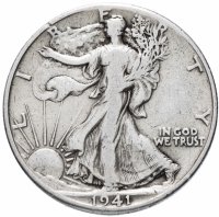 Купить США 50 центов (1/2 доллара, half dollar) 1941 "Walking Liberty Half Dollar"