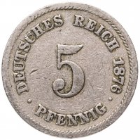 купить Германия 5 пфеннигов (pfennig) 1876 J
