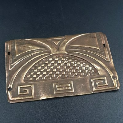 купить Пряжка женская поясная прямоугольной формы с декором в стиле модерн, металл, штамповка, Российская империя, 1890-1915 гг.