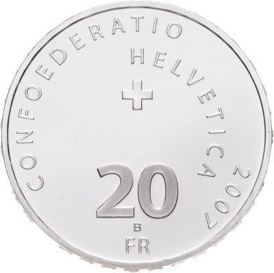 купить Швейцария 20 франков 2007 "100 лет Национальному банку Швейцарии" в капсуле