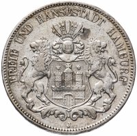 купить Германия (Империя), Гамбург 5 марок (mark) 1907 J