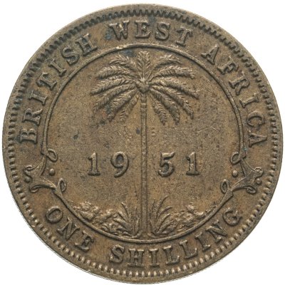 купить Британская Западная Африка 1 шиллинг (shilling) 1951