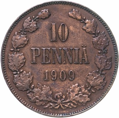 купить 10 пенни 1909, для Финляндии