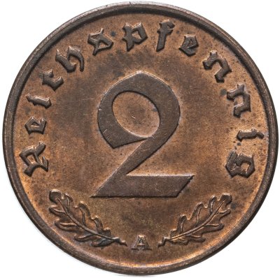купить Германия (Третий рейх) 2 рейхспфеннига (reichspfennig) "А" 1937