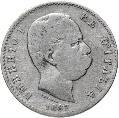 купить Италия (король Умберто I) 1 лира (lira) 1887